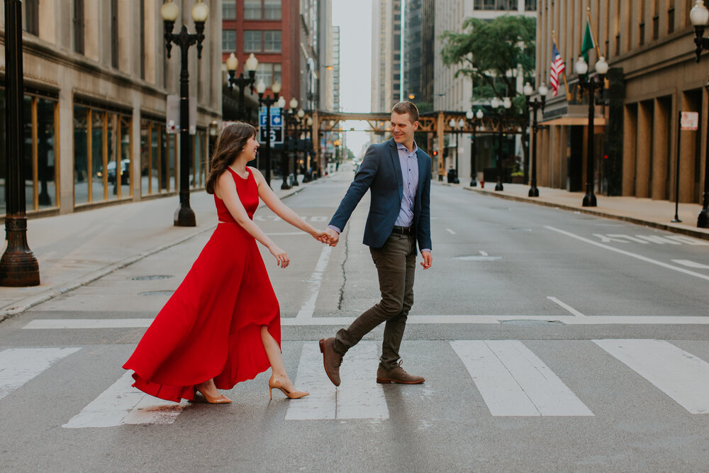 Downtown Chicago and Beautiful Skyline Engagement Session