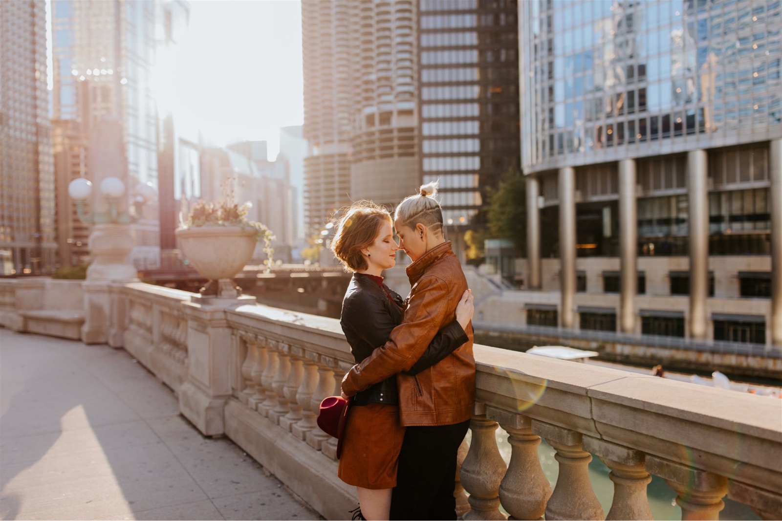 Couple during their anniversary session in Downtown Chicago, Illinois