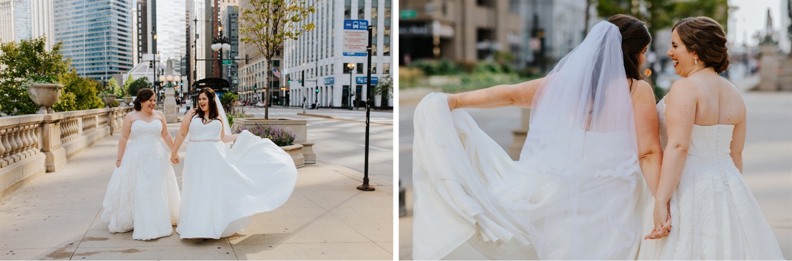 Bridal portraits in Downtown Chicago