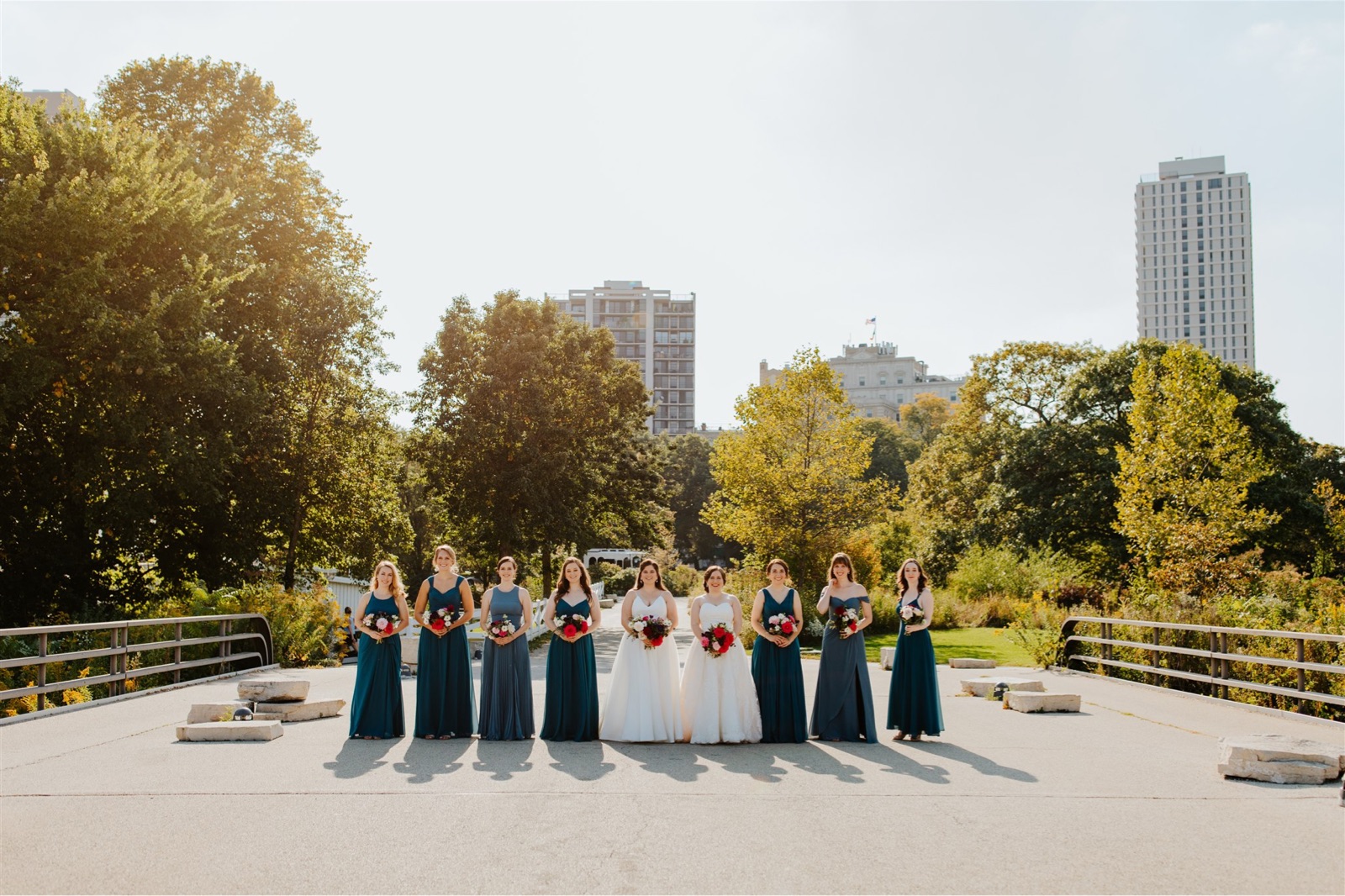 Bridal party in Downtown Chicago