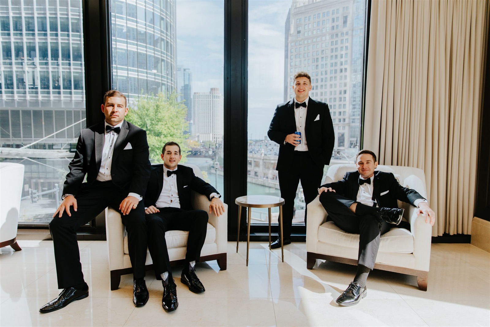groomsmen attire; black tie affair