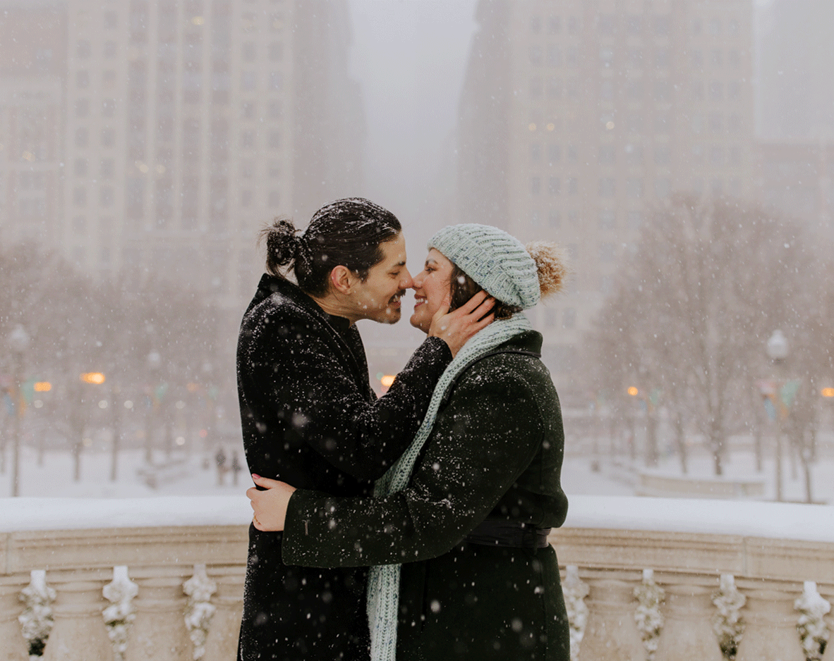 Chicago winter engagement session