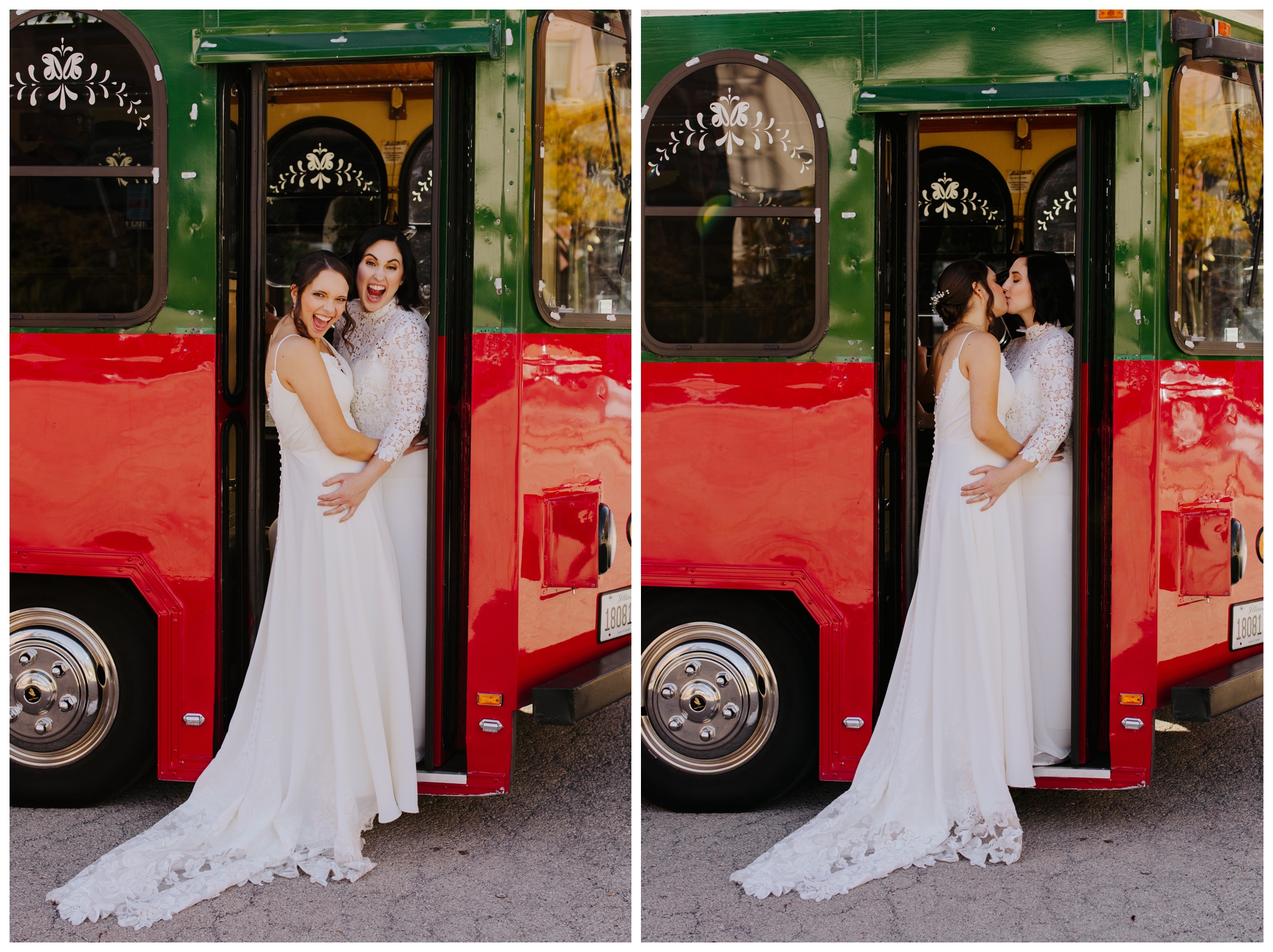 chicago wedding trolley pictures