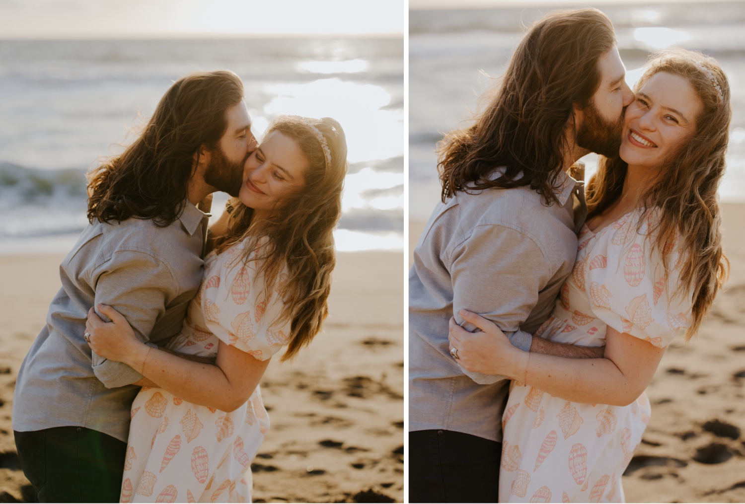 barefoot beach engagement session