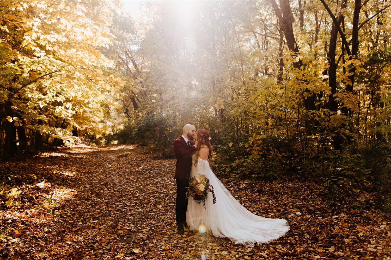 fall destination wedding; outdoor ceremony for fall wedding
