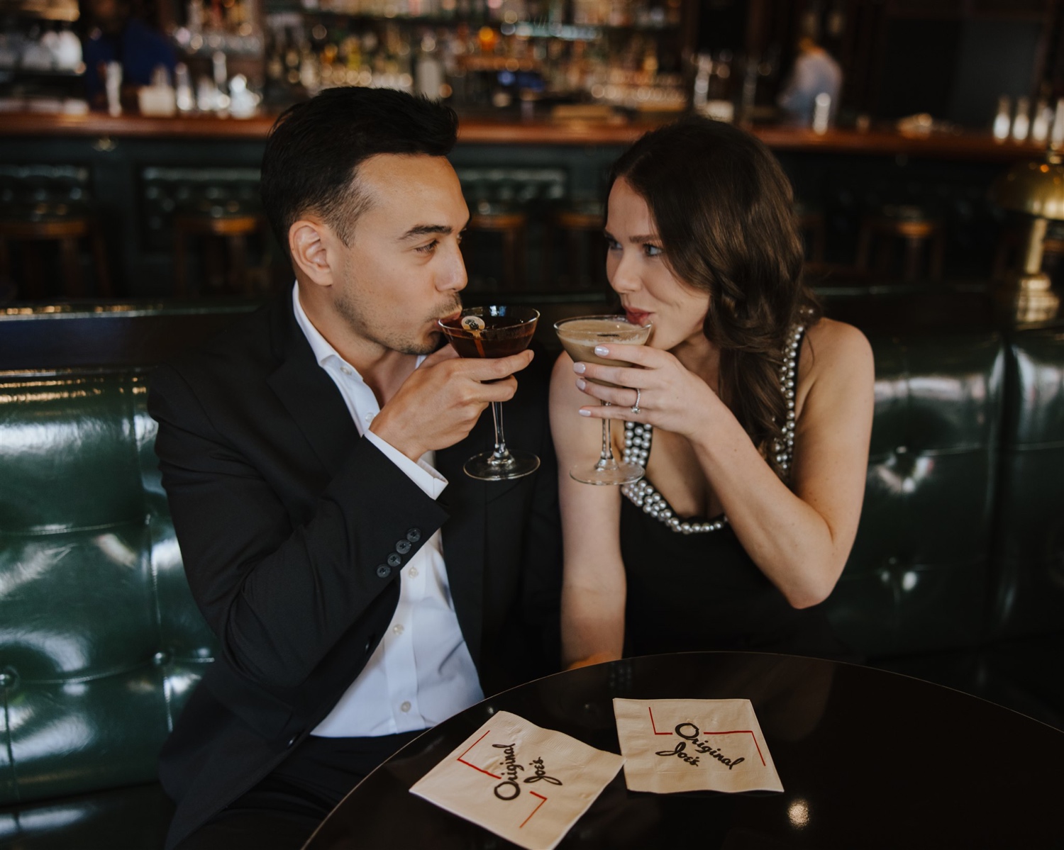 cocktail engagement photos