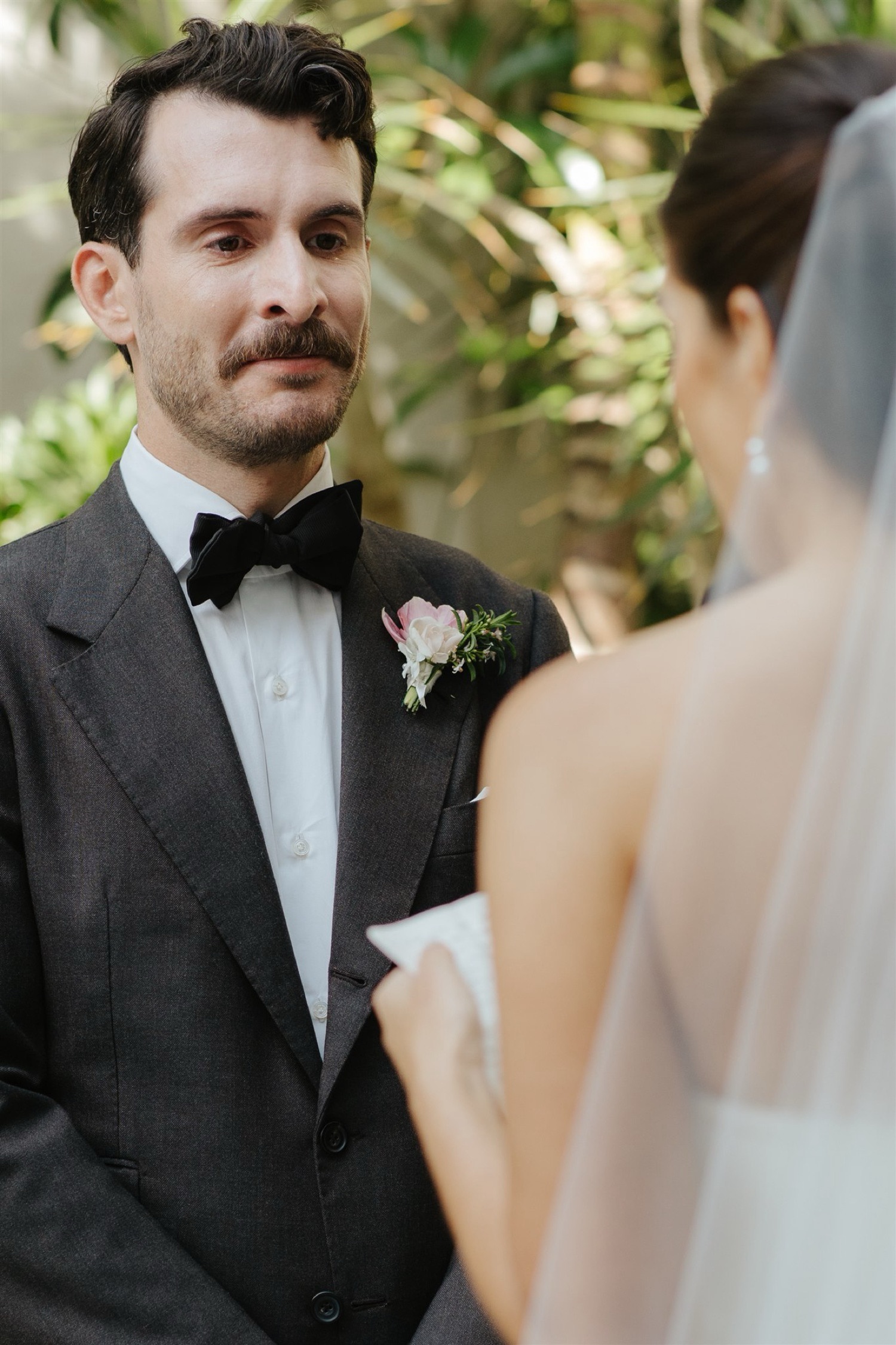 wedding ceremony handwritten vow exchange at The Grass Room Downtown Los Angeles