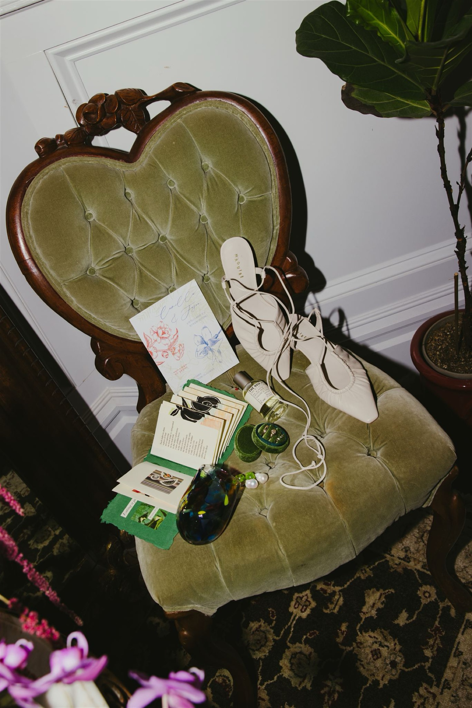 wedding detail shots on film with flash photography