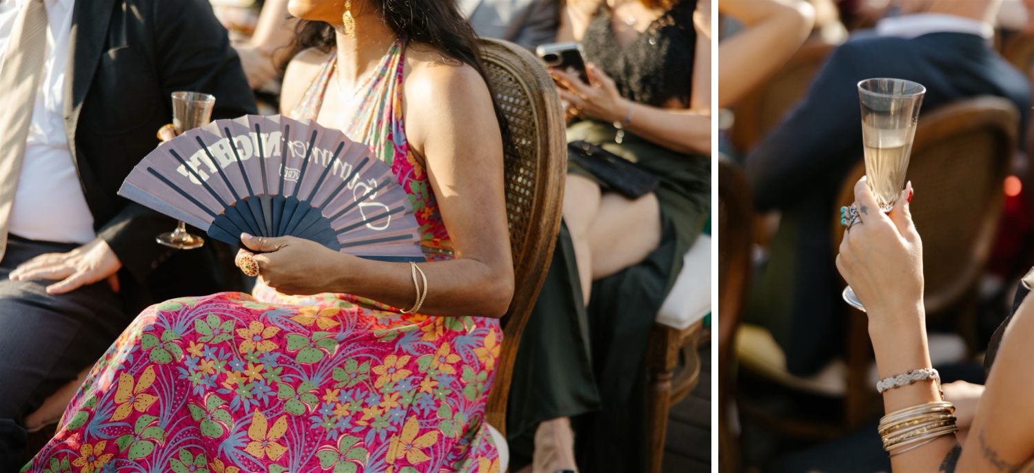wedding guests at rooftop ceremony in LA