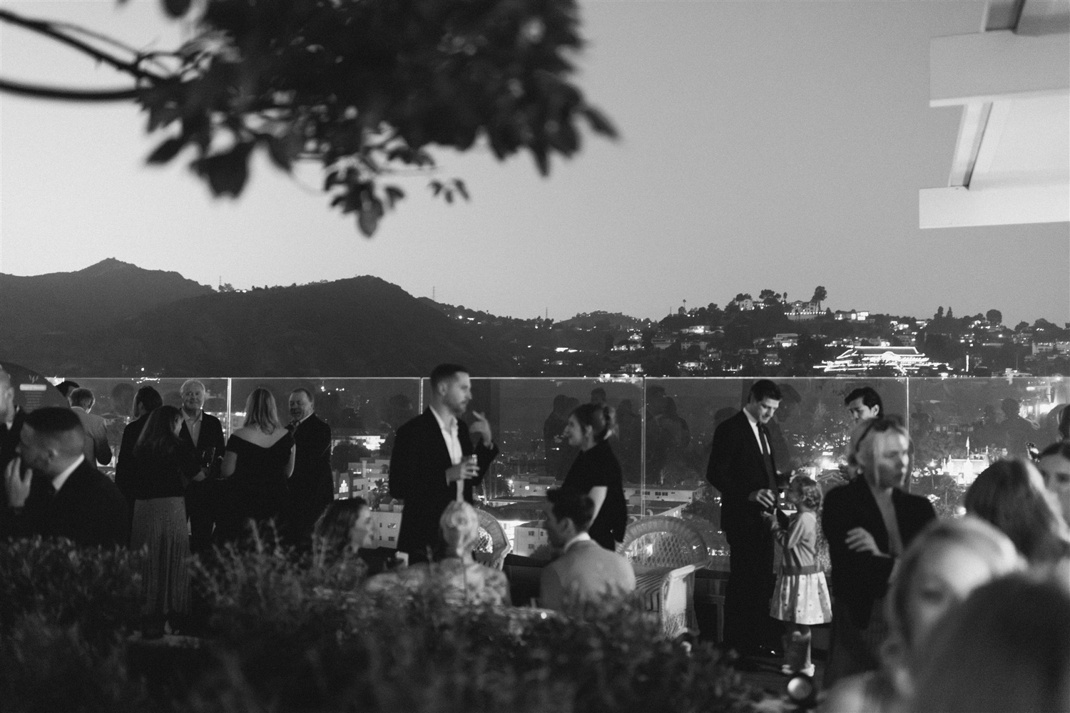 rooftop cocktail reception at The Hollywood Roosevelt Hotel