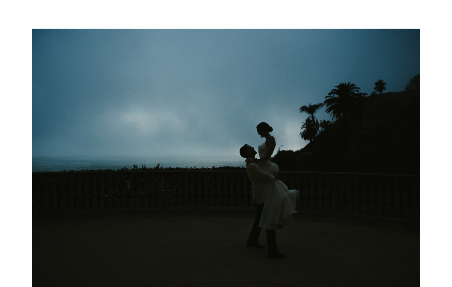 sunset sillhouette wedding portraits