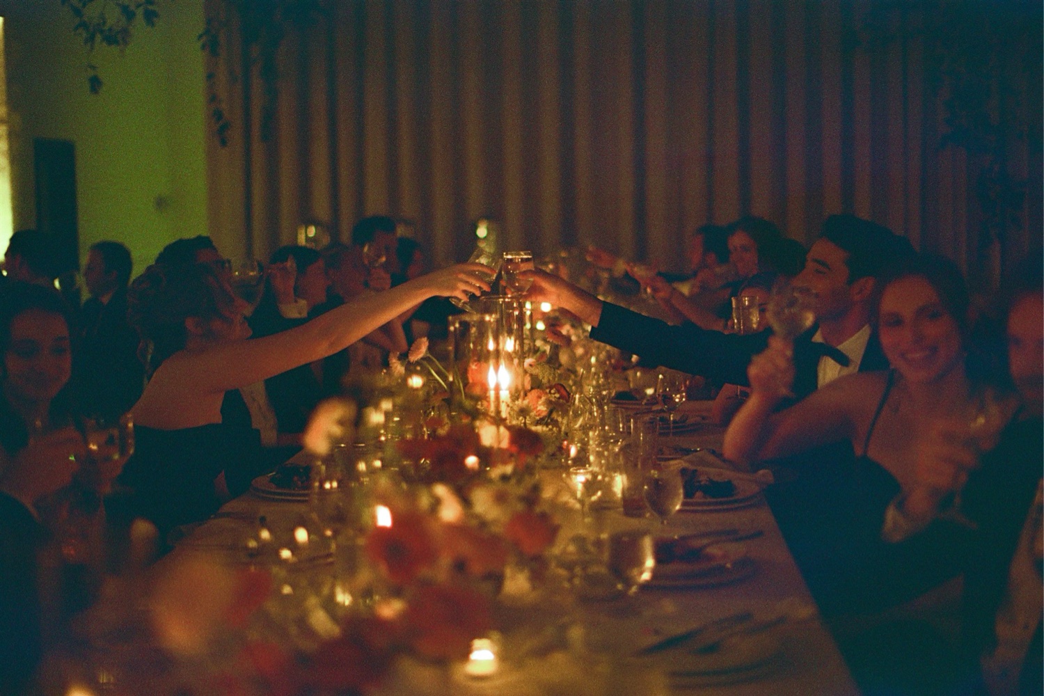 candlelit wedding reception